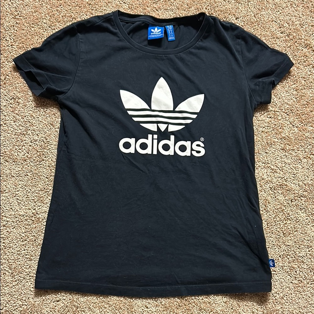 Adidas Kids Black T-Shirt with Logo